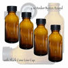 Picture of (108 Pack) 1 oz. Amber Boston Round with Black Poly Cone Cap