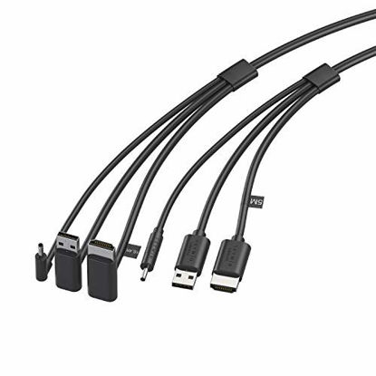 Picture of Skywin 3-in-1 Round HTC Vive Compatible Cable - Replacement for HTC Vive 3 in 1 HDMI+USB+DC 5 Meter Cable for Linkbox and Headset Connection (16 Foot)