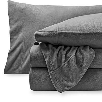 Picture of Bare Home Super Soft Fleece Sheet Set - Full Extra Long Size - Extra Plush Polar Fleece, No-Pilling Bed Sheets - All Season Cozy Warmth (Full XL, Grey)
