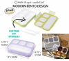 Picture of Bento Box Lunch Boxes for Adults Kids, Portion Control Set for Lunches, Snack Container Lunchbox with Dividers, Boys Girls Women Men School Travel Snack Containers Leak-proof Kit, Grey Green Purple
