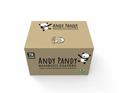 Picture of Andy Pandy Bamboo Disposable Diapers, Large, 20-31 lbs (9-14 kg), 78 count