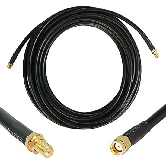 50 Ohm 3 ft RP-SMA Male to RP-SMA Female Extension Cable WIZACE Pure Copper Low-Loss Coax Jumper for WiFi Router Wireless Network Card Security IP Camera Hotspot Miner to Antenna 