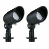 Picture of Lumina 4W LED Landscape Lights Cast-Aluminum Waterproof Outdoor Low Voltage Spotlights for Walls Trees Flags Light with Warm White 4W MR16 LED Bulb and ABS Ground Stake Bronze SFL0104-BKLED2 (2PK)