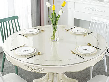 Picture of Deep Dream 1.5mm Thick 44 Inches Clear Round Table Protector, Round Table Cover, Tablecloth Protector, Table Protector for Dining Room Table & Office