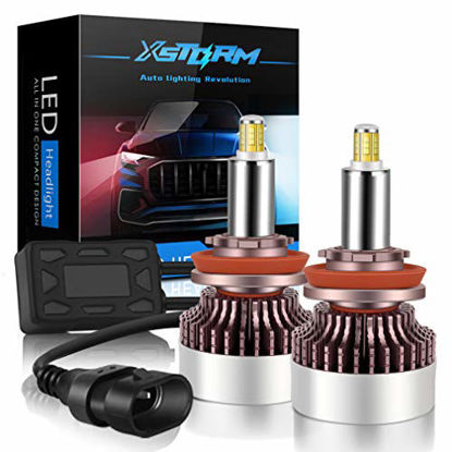 Picture of XSTORM H11 H9 H8 LED Headlight Bulbs 2021 Newest 6 Sides CSP Chips 20000LM80W6500K, 360 Degree Lighting Low Beam Fog Light Extremely Bright White Conversion Kit