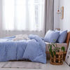 Picture of JELLYMONI 100% Natural Cotton 3pcs Striped Duvet Cover Sets,White Duvet Cover with Blue Stripes Pattern Printed Comforter Cover,with Zipper Closure & Corner Ties(King Size)