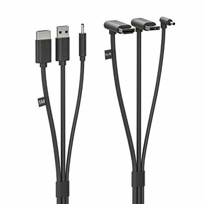 Picture of Skywin 3-in-1 Flat HTC Vive Compatible Cable - Replacement for HTC Vive 3 in 1 HDMI+USB+DC 5 Meter Flat Cable for Linkbox and Headset Connection (16 Foot)