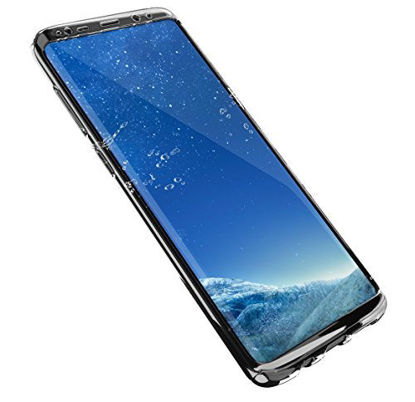 Picture of ShieldX2 Ultra Thin Transparent Case with Tempered Glass Screen Protector and Phone Replacement Promise for Samsung Galaxy S8 - Clear