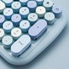 Picture of MOFii Bluetooth Keyboard with Multi Color Retro Typewriter Round Keys, Computer Wireless Keyboard Cute Design for PC Laptop Tablelet MAC(Blue Colorful)