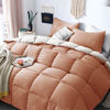 Picture of KASENTEX All Season Down Alternative Quilted Comforter Set - Reversible Duvet Insert - Machine Washable (Rose/Beige, Twin Set)
