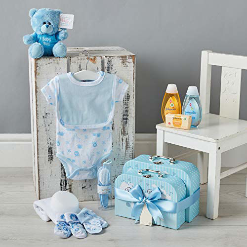 GetUSCart- Baby Gift Set - Baby Shower Hamper in Blue with Baby Clothes ...