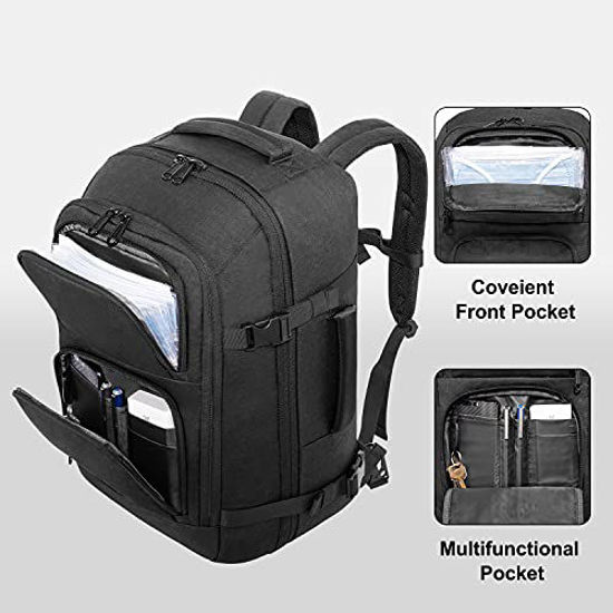 GetUSCart Dinictis 40L Carry on Flight Approved Travel Laptop Backpack for Men Wowen fit 17 Inch laptop Business Weekender Bag Black