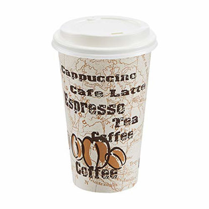 Picture of Amazon Basics Hot Cups with Lids, Café Design, 16 oz, 300-Count