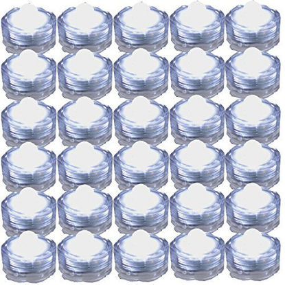 Picture of JYtrend Super Bright LED Floral Tea Light Submersible Lights for Party Wedding (White, 60 Pack)