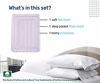 Picture of Striped Bedding Twin XL Size - Lavender 500 Thread Count 3 Piece Sheet Set, Pure Cotton Damask Sateen Weave, Elasticized Deep Pocket Fits Low Profile Foam and Tall Mattresses