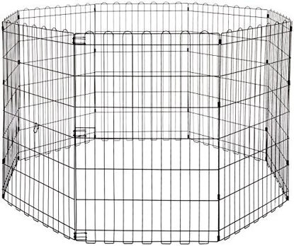 Picture of Amazon Basics Foldable Metal Pet Dog Exercise Fence Pen - 60 x 60 x 36 Inches