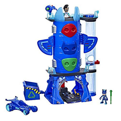 Picture of PJ Masks Deluxe Battle HQ Preschool Toy, Headquarters Playset with 2 Action Figures, Cat-Car Vehicle, and More for Kids Ages 3 and Up