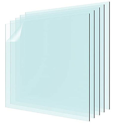 Picture of Acrylic Sheets 18 x 24 Plexiglass Sheets 0.04 Inch Thick PET Sheets Perfect for Wedding Sign, Poster Frame Replacement Glass, Railing Guards, Pet Barriers, Table Mat, Deck Protect (5 Pack)