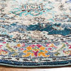 Picture of SAFAVIEH Monaco Collection MNC243N Boho Chic Medallion Distressed Non-Shedding Dining Room Entryway Foyer Living Room Bedroom Area Rug, 4' x 4' Round, Navy / Light Blue