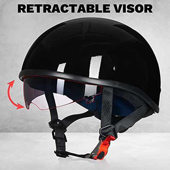 GetUSCart ILM Motorcycle Half Helmet with Sunshield Quick Release