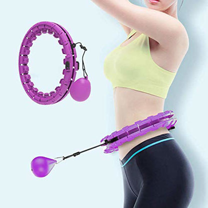 VINMEN Smart Weighted Hula Hoop for Adults Weight Loss 24 Detachable Knots Infinity Hoop Auto-Spinning Ball 2 in 1 Abdomen Fitness Massage Weighted Fit Hoop 