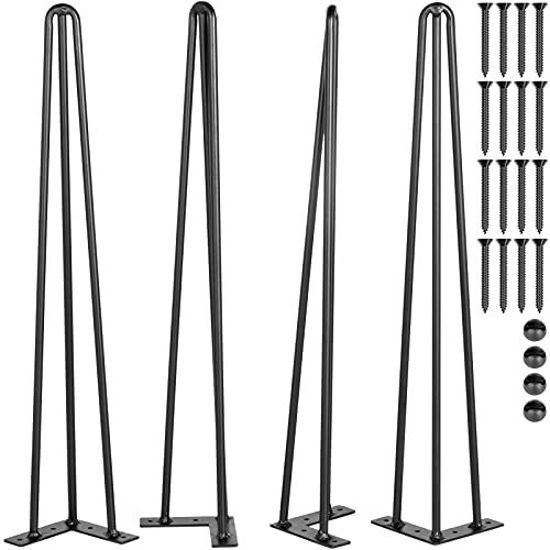 GetUSCart Happybuy Hairpin Table Legs 34" Black Set of 4 Desk Legs