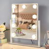 Picture of Kotdning Vanity Mirror with Lights,Lighted Vanity Mirror with 9 Dimmable Bulbs for Dressing Room & Bedroom,3 Color Lighting,Modes Detachable 10x Magnification 360°Ratation(White)