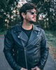 Picture of Leather Motorcycle Jacket For Men Moto Riding Cafe Racer Vintage Brando Biker Jackets CE Armored (S)