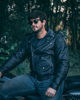 Picture of Leather Motorcycle Jacket For Men Moto Riding Cafe Racer Vintage Brando Biker Jackets CE Armored (S)