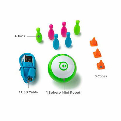 Picture of Sphero Mini (Green) App-Enabled Programmable Robot Ball - STEM Educational Toy for Kids Ages 8 & Up - Drive, Game & Code with Sphero Play & Edu App, 1.57", Green