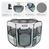 Picture of JESPET 36" Pet Dog Playpens, Portable Soft Dog Exercise Pen Kennel with Carry Bag for Puppy Cats Kittens Rabbits, Shale Green