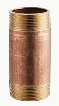 Picture of Merit Brass 2102-500 Red Brass Pipe Fitting, Nipple, Schedule 40 Seamless, 1/8" NPT Male x 5" Length (Pack of 25)