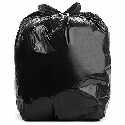 Picture of Aluf Plastics RL-3858XXH T-Tough Roll Pack Low Density Repro Blend Star Seal Coreless Rolls Bag, 55-60 Gallon Capacity, 58" Length x 38" Width, XXH Strength, Black (Pack of 100)