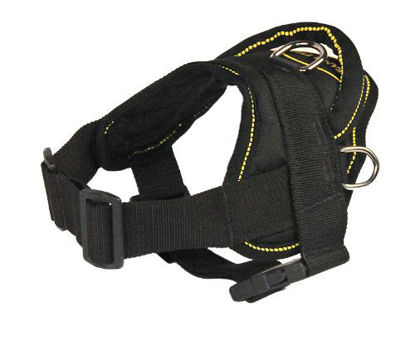 Picture of Dean and Tyler DT Dog Harness, Black With Yellow Trim, XX-Small - Fits Girth Size: 18-Inch to 22-Inch