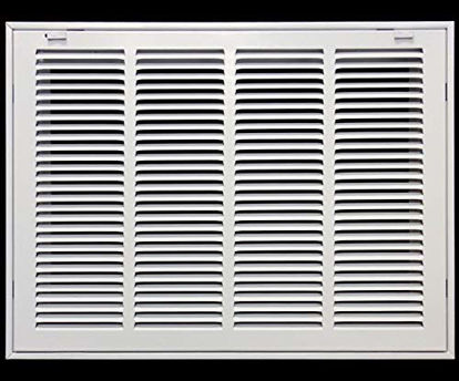 Picture of 20" X 16" Return Air Filter Grille - Filter Included - Easy Plastic Tabs for Removable Face/Door - HVAC Vent Duct Cover - White [Outer Dimensions: 21.75w X 17.75h]