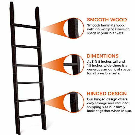 GetUSCart RELODECOR 6Foot Wall Leaning Blanket Ladder Laminate Snag