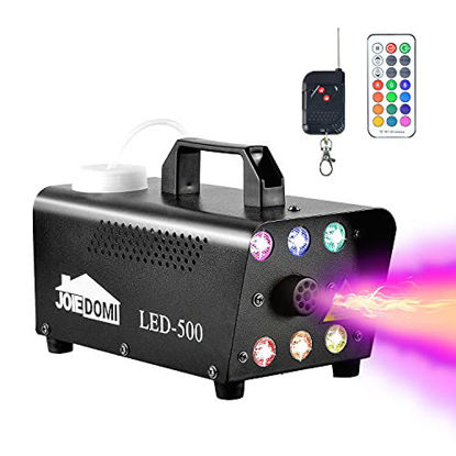 Picture of Halloween Fog Machine, 500W Halloween Smoke Machine with 6 Color LED Lights & Wireless Remote Control for Halloween Parties, Decoration, Holiday Events