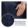 Picture of Real Velvet Plush 3 Piece Stretch Sofa Covers Couch Covers for 2 Cushion Couch Sofa Slipcovers (Base Cover Plus 2 Large Cushion Covers) Feature Thick Soft Stay in Place (Large Sofa, Navy)
