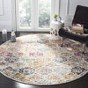Picture of SAFAVIEH Madison Collection MAD611B Boho Chic Floral Medallion Trellis Distressed Non-Shedding Dining Room Entryway Foyer Living Room Bedroom Area Rug, 5'3" x 5'3" Round, Cream / Multi