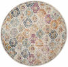 Picture of SAFAVIEH Madison Collection MAD611B Boho Chic Floral Medallion Trellis Distressed Non-Shedding Dining Room Entryway Foyer Living Room Bedroom Area Rug, 5'3" x 5'3" Round, Cream / Multi