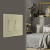 Picture of ENERLITES Screwless Decorator Wall Plates Child Safe Outlet Covers, Midway Size 2-Gang, Unbreakable Polycarbonate Thermoplastic, SI8832M-I-10PCS, Matte Finish, Ivory