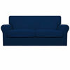 Picture of Easy-Going Oversized 3 Pieces Stretch Fleece Soft Loveseat Couch Cover for Pets - Washable Sofa Slipcover for 2 Separate Cushion Couch - Furniture Protector for Dogs, Kids (Sofa, Navy)