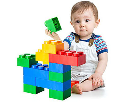Picture of UNiPLAY Plump Soft Building Blocks  Jumbo Multicolor Stacking Blocks for Cognitive Development and Educational Games for Ages 3 Months and Up (36-Piece Set)