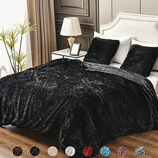 GetUSCart Yusoki Black Queen Thick Faux Fur Winter Blanket 2