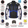 Picture of Motorcycle Jacket For Men Textile Motorbike Dualsport Enduro Motocross Racing Biker Riding CE Armored Waterproof All-Weather (Blue, Small)