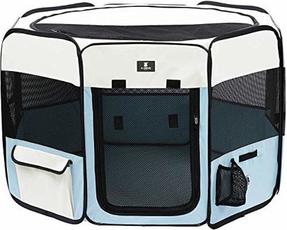 Picture of X-ZONE PET Portable Foldable Pet Dog Cat Playpen Crates Kennel/Premium 600D Oxford Cloth,Removable Zipper Top, Indoor and Outdoor Use