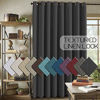 Picture of Room Darkening Linen Curtain for Sliding Door (100" W x 108" L) Extra Wide Primitive Burlap Textured Linen Room Divider Curtain for Living Room/Patio (9ft Tall by 8.5ft Wide, Charcoal Gray)