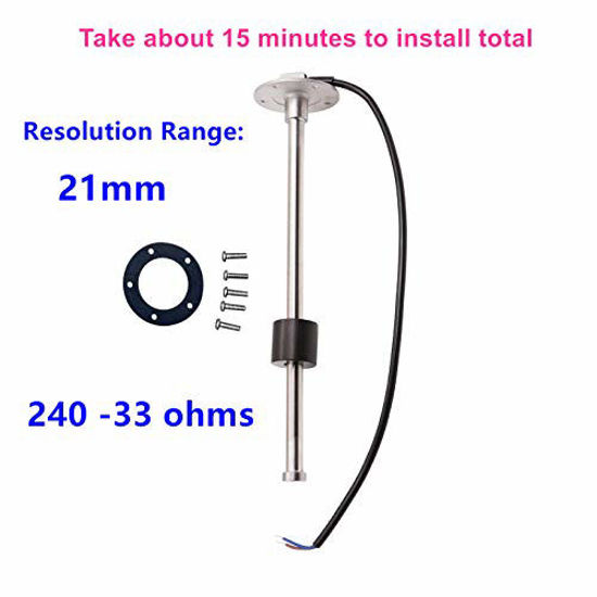 Picture of AODITECK Marine Fuel Sending Unit for Boat Truck Car Vehicle Fuel Tank Sending Unit Fuel Level Sending Unit Gas Water Tank Sender Fuel Gauge Sending Unit Fuel Water Level Sensor 240-33 ohms 13.5"