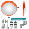 Picture of 24" Security Mirror PC Convex Traffic Mirror Wide Angle Curved Safety Mirror Circular Pole Mount w/Adjustable Bracket for Outdoor Indoor Driveway Road Shop Garage Parking Lot Blind Spot Hidde