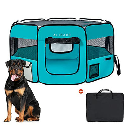 Picture of Aliparr Portable Pet Playpen Foldable Kennels Playpen for Dog&Cat Carrying Case Travel Removable Shade Cover Predelivery Room Indoor Outdoor Water Resistant Suitable for Dogs/Cats/Rabbits/Pets